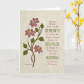 ザセレニティ祈りの言葉(リカバリー引用文) カード (黄色い花)