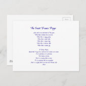 ザセントフランシスピース祈りの言葉 ポストカード (正面/裏面)