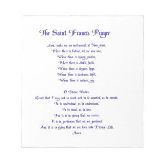 ザセントフランシス祈りの言葉 ノートパッド