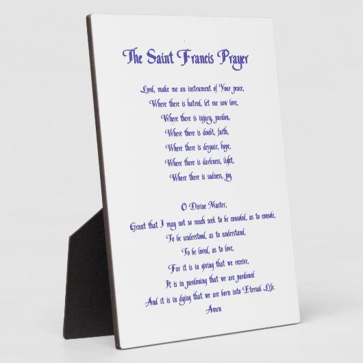ザセントフランシス祈りの言葉 フォトプラーク (側面)