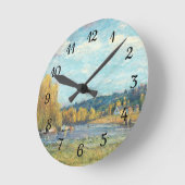 ザセーヌアットサンクラウドアルフレッドシスリー  ラウンド壁時計 (傾斜)