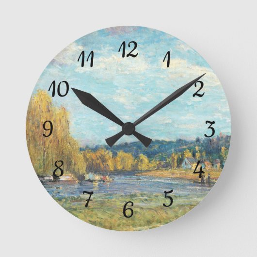 ザセーヌアットサンクラウドアルフレッドシスリー  ラウンド壁時計 (正面)