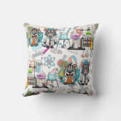 ザゼブラ不機嫌サイエンティストプリント クッション (裏面)