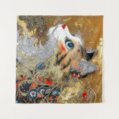 ザゼンキャット | ヴィンテージ日本の浮世絵 タペストリー (正面(横))
