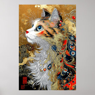 ザゼンキャット ヴィンテージ日本の浮世絵 ポスター
