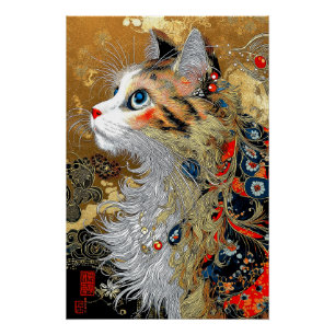 ザゼンキャット ヴィンテージ日本の浮世絵 ポスター