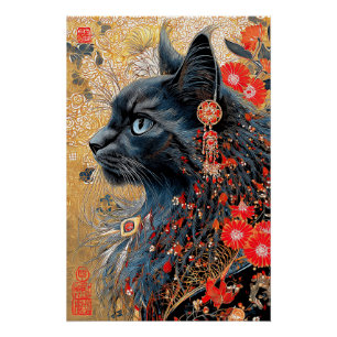 ザゼンキャット ヴィンテージ日本の浮世絵 ポスター