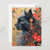 ザゼンキャット | ヴィンテージ日本の浮世絵 ポストカード (正面/裏面)
