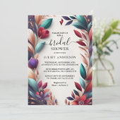 ザソフトティール(緑がかった色)秋はっきりしたジュエルトーンブライダルシャワー 招待状 (スタンド正面)