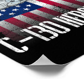 ザソルティ退役軍人C-130ヘラクレス米国国旗ミル ポスター (角)