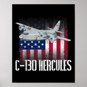 ザソルティ退役軍人C-130ヘラクレス米国国旗ミル ポスター
