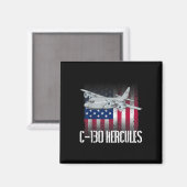 ザソルティ退役軍人C-130ヘラクレス米国国旗ミル マグネット (正面/裏面)