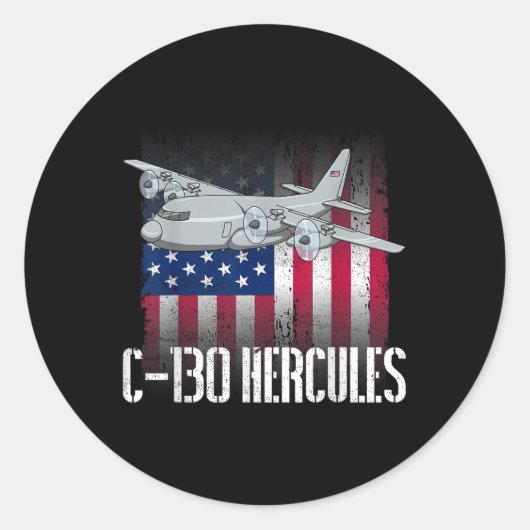 ザソルティ退役軍人C-130ヘラクレス米国国旗ミル ラウンドシール (正面)
