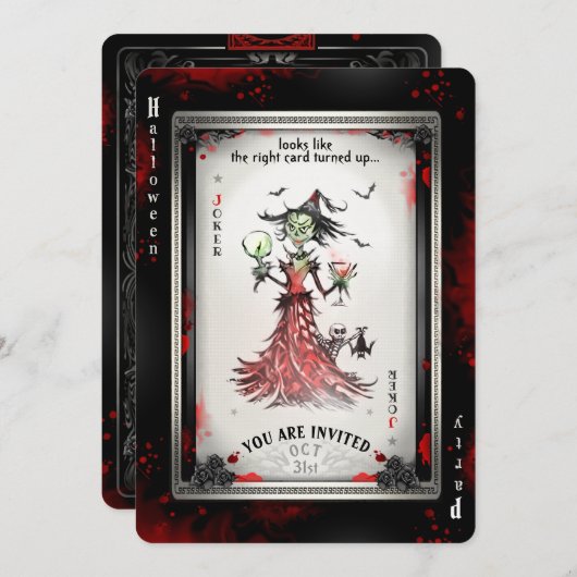 ザソースレスジョーカーカードパーティの招待状 招待状 (正面/裏面)