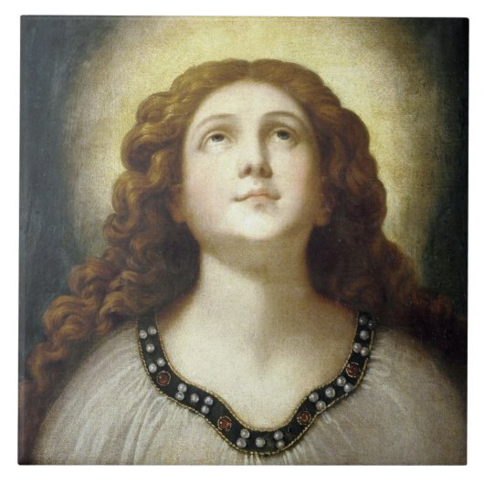 ザソ賛美ル（天使のような若い宗教的女性） タイル (正面)