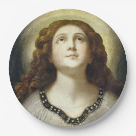 ザソ賛美ル（天使のような若い宗教的女性） ペーパープレート