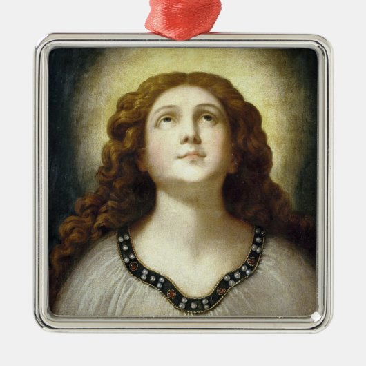 ザソ賛美ル（天使のような若い宗教的女性） メタルオーナメント (正面)