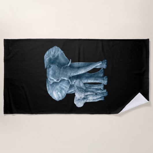 ザゾウ救ズアート動物愛好家 ビーチタオル (正面)