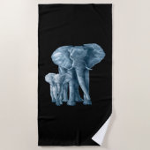 ザゾウ救ズアート動物愛好家 ビーチタオル (正面)