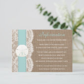 ザターコイズサンドドルビーチ結婚式コレクション エンクロージャーカード (スタンド正面)