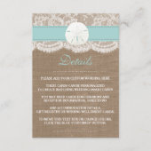 ザターコイズサンドドルビーチ結婚式コレクション エンクロージャーカード (正面)