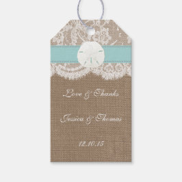 ザターコイズサンドドルビーチ結婚式コレクション ギフトタグ