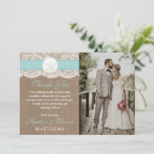 ザターコイズサンドドルビーチ結婚式コレクション サンキューカード (スタンド正面)