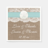 ザターコイズサンドドルビーチ結婚式コレクション スタンダードカクテルナプキン (正面)