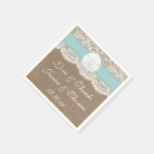 ザターコイズサンドドルビーチ結婚式コレクション スタンダードカクテルナプキン (角)