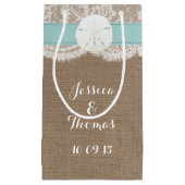 ザターコイズサンドドルビーチ結婚式コレクション スモールペーパーバッグ (正面)