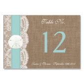 ザターコイズサンドドルビーチ結婚式コレクション テーブルナンバー (正面)
