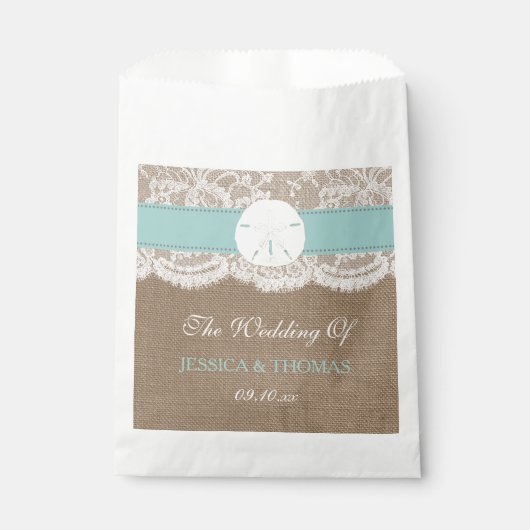 ザターコイズサンドドルビーチ結婚式コレクション フェイバーバッグ (正面)