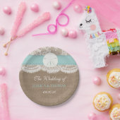 ザターコイズサンドドルビーチ結婚式コレクション ペーパープレート (パーティー)