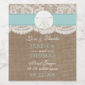 ザターコイズサンドドルビーチ結婚式コレクション ワインラベル (シングルラベル)