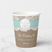 ザターコイズサンドドルビーチ結婚式コレクション 紙コップ (裏面)