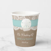 ザターコイズサンドドルビーチ結婚式コレクション 紙コップ (正面)