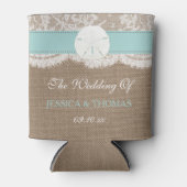 ザターコイズサンドドルビーチ結婚式コレクション 缶クーラー (正面)