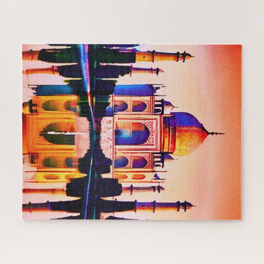 ザタージマハルと夕焼けの空 ジグソーパズル (横)