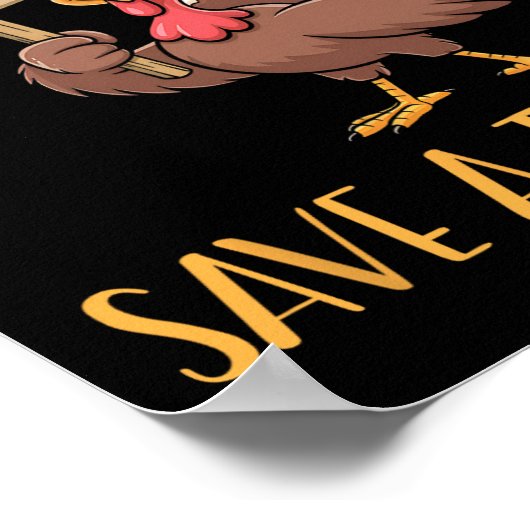 ザタ救ーキー食べは感謝祭おもしろいのチューア ポスター (角)