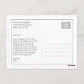 ザタ絵を描ウンの卒業サンキューカード ポストカード (裏面)