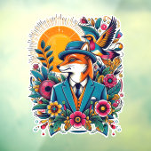 ザダッパーキツネとカラフルの花 ウィンドウサイン (シート3)