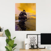 ザダッ飛んでいるチマンプリント ポスター (ホームオフィス)