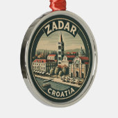 ザダルクロアチアイラストレーショントラベルアートバッジ メタルオーナメント (右)