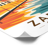 ザダルクロアチアイラストレーショントラベルアートヴィンテージ ポスター (角)