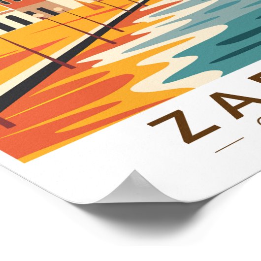 ザダルクロアチアイラストレーショントラベルアートヴィンテージ ポスター (角)