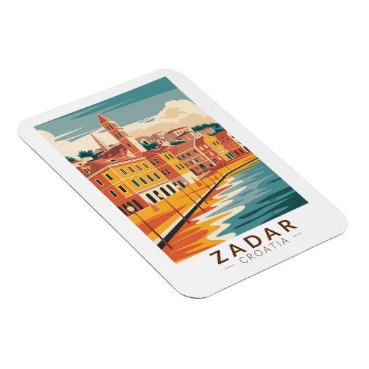 ザダルクロアチアイラストレーショントラベルアートヴィンテージ マグネット (右側)