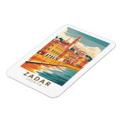 ザダルクロアチアイラストレーショントラベルアートヴィンテージ マグネット (左側)