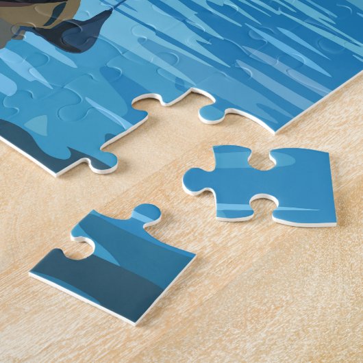 ザダルクロアチアトラベルアートヴィンテージ ジグソーパズル (側面)