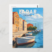 ザダルクロアチアトラベルアートヴィンテージ ポストカード (正面/裏面)