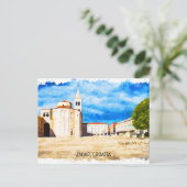 ザダルクロアチアワーターカラーパノラマビュー ポストカード (スタンド正面)